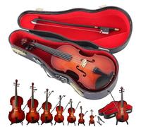 2026 - Figura de violín pequeña para tocar - Instrumento musical en miniatura más pequeño del mundo de 9.9 pulgadas con sonido real y música triste, accesorio de casa de muñecas, adorno coleccionable