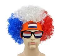 2026 Fútbol Fan Peluca y Gafas de Sol con Diadema Artículo para Fanartikel Fútbol Juego de Fútbol Banderas Animar Afro Peluca Payaso Divertido Carnaval Disfraz Alemania Carnaval Países Bajos