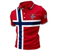 2026 Fútbol W-M Noruega Fan Polo Camiseta Bandera Nacional Impresión 3D Retro Transpirable Hombre Mujer Camisetas de Fútbol Deportes Causal Camisetas Fanshirt, 1#, XXL