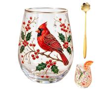 2026 Garden Hummingbird Morning Bliss Glass Tea Cup,Floral Glass Coffee Mug for Women,14 Oz Vintage Botanical Aesthetic Gold Rimmed Tumbler,for Home Decorative Friends Gift