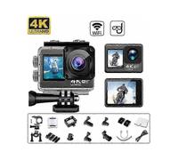 2026 ¡Genial! Cámara de acción 4K Ultra HD 30fps WiFi Pantalla dual Cámara deportiva EIS Grabación de video sumergible e impermeable Cá