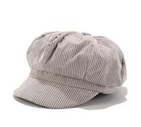 2026 - Gorra clásica de invierno para mujer, gorra de boina del pintor coreano Newsboy Gorra con protección para el cuello 55, gris, talla única