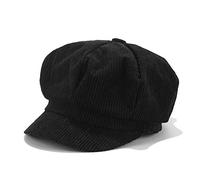 2026 - Gorra clásica de invierno para mujer, gorra de boina del pintor coreano Newsboy Gorra con visera Sombrero para el sol, Negro , talla única