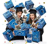 2026 Graduation Surprise Pop Up Gift Box, 20x13cm Exploding Graduation Gift Box, Reusable Bouncy Blue/Red Envelope Boxs Graduations Gifts Boxs, DIY Confetti Money Boxes for Grad Party (20PCS BLUE)