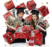 2026 Graduation Surprise Pop Up Gift Box, 20x13cm Exploding Graduation Gift Box, Reusable Bouncy Blue/Red Envelope Boxs Graduations Gifts Boxs, DIY Confetti Money Boxes for Grad Party (50PCS RED)