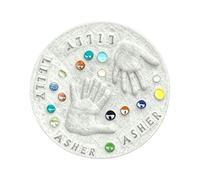 2026 Gran piedra de bricolaje para el trabajo, piedra de paso de huella de mano para interior y exterior, proyecto familiar con 1 letra de piedras de colores, significado para días conmemorativos