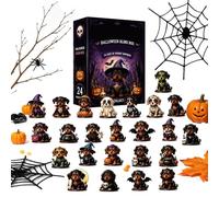 2026 Halloween Calendar 24 Day Acrylic Dog Collectible Display Set