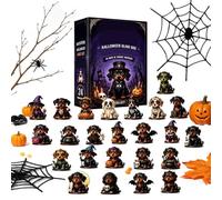 2026 Halloween Calendar 24 Day Acrylic Dog Collectible Display Set