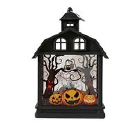 2026 Halloween Decoración Halloween Luz nocturna LED que brilla a pilas para trucos o Treaters Desktop Ornament (A, 14,5 x 9,9 x 4,8 cm)