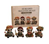 2026 Halloween Deko DIY Halloween Perlstickerei 3D Set für den der 4teilig mit Anleitung niedenkunst für Erwachsene handgefertigt für Bastelbegeisterte kreative Kunsthandwerk