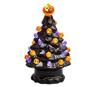 2026 Halloween Deko Keramik Halloween Schwarz Desktop LED Dekorationen Weihnachten Ornament Leuchtend Festlich Handbemalt Tischfigur Herbstlich Stimmungsvoll Wohnaccessoire Geschenk