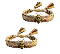 2026 Handmade Honey Bee Woven Bracelet,Adjustable Boho Bee Bangle Bracelet with Handwoven Sliding Knot,Friendship Blessings & Hope Memorial Ornament Gift for Women Daily Wear