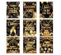 2026 Happy New Year Stickers - 12.7x10.2cm New Year Wine Bottle Sticker, Self-Adhesive Party Decoration Labels, Labels For Wine Bottles Women Youth Teens Athletes Family Friends Coworkers Cyclists