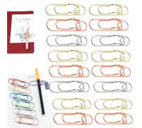 2026 Heart Shaped Metal Pen Clip 16PCS,2.8 Inch Heart Shaped Pen Holder,Durable Steel Paperclip for Notebook,Reusable Planner Paperclip Pencil Clip,Cute Office School Suppl (Three colors mixed,32PCS)