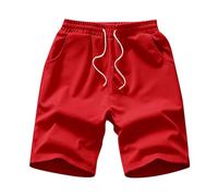 2026 Herren Cargo Kordelzug Shorts, aus Polyesterstoff, klare Passform, Arbeit Sport Stil, Einfach mit vorhandener Kleidung kombinierbar, Taschen, pflegeleichte Wahl, kombinierbarer Stil, rosso, 3XL