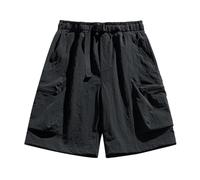 2026 Herren Cargo Lockere Passform Shorts, mit Nylon-Stretchstoff, Sommer, Freizeitstil sauberer Optik und bequemer Bewegungsfreiheit, Arbeit Sport, Weicher Griff, kombinierbarer Stil, Negro, 3XL