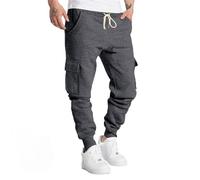 2026 Herren Cargo Taschen Latzhose, mit Polyesterstoff, waermend, Freizeitstil sauberer Optik und bequemer Bewegungsfreiheit, Arbeit Sport, praktische Option, kombinierbarer Stil, gris oscuro, 3XL