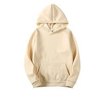 2026 Hombres Mujeres Blusa Camisa Invierno Casual Sudadera con Capucha Color Sólido Suéter Suave Top Blusas, beige, L