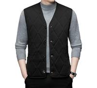 2026-Hombres Otoño e Invierno Sin Mangas De Punto De Gran Tamaño Chaleco De Lana Suéter Chaleco Casual Suéter, Negro , 3XL