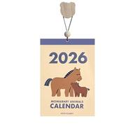 2026 Horse Wall Calendar, 29.5x21cm Matt Pink Paper Pony Cute Tear-Off Planner with Rope, Daily Calendar for Reading, Study, School, Home