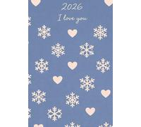 2026 I Love You Sketchbook Planner - Hardcover Blank Notebook with 200 Pages, Minimal Snowflake & Heart Design for Journaling, Planning & Gifting