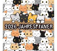 2026 Jahresplaner: Zum Ausmalen | Mit Schönen Katzen Mustern für Kinder und Erwachsene | süße Katzen | zum Stressabbau und zur Entspannung