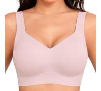 2026 Jelly Bra, Wireless Seamless Push Up Plus Size Bras, Comfortable Wireless Full Coverage Jelly Smoothing Bra (Pink,XXL)