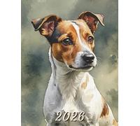 2026: Large Monthly Calendar Planner - Watercolor Jack Russell Terrier Dog