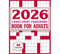 2026 Large Print Crossword Book For Adults: 80 Puzzles