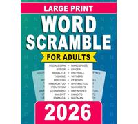 2026 Large Print Word Scramble For Adults: Fun Brain-Training Puzzles to Improve Memory, Focus, and Vocabulary