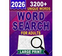 2026 Large Print Word Search For Adults -3200+ Unique Words: Challenging Word Hunts to Sharpen Your Brain and Focus