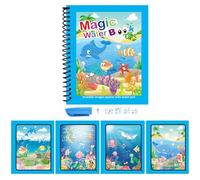2026 libro de dibujo mágico de agua reutilizable para niños pequeños juguetes educativos con pincel para imágenes creativas de agua (F, 19 x 15 x 0,2 cm)