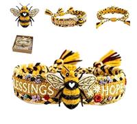 2026 Limited Edition Handmade Honey Bee Woven Bracelet,Adjustable Blessings & Hope Handmade Honey Bee Woven Bracelet,Boho Inspirational Wristband Bee for Mom,Sisters,Friends and Bee Lovers (1)