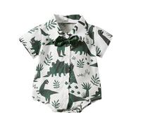 2026 Lindo body de bebé con estampado de dinosaurios para niños pelele suave algodón orgánico ropa ideal para niños pequeños activos en la vida cotidiana aventuras al aire libre, verde, 6 meses