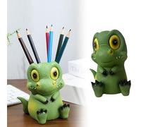 2026 Lindo Pequeño Dinosaurio Pluma Barril Adornos Decoraciones de Almacenamiento de Escritorio de Dibujos Animados Hogar Escritorio (A, 14x12x12cm)