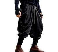 2026 Los versátiles pantalones casuales de lino con cordón se sienten sueltos y tienen un corte estrecho y estrecho, ideal para cualquier, Negro , L