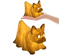 2026 Luz nocturna decorativa de resina para dormitorio, salón, pasillo con diseño de fantasma de perro, divertida lámpara de mesa como ambiente nocturno para (dorado, 15 cm)