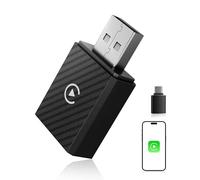 【2026 Mejorada】 Adaptador CarPlay Inalámbrico, Bluetooth V5.4 Conexión Estable, WiFi 6 de Doble Banda de Alta Velocidad, USB A/C, CarPlay Dongle para Apple iPhone iOS 10+