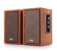 【2026 Mejorado】 Altavoces de Estantería Pasivos - Altavoces Hi-Fi para Ordenador de 40W con Graves Potentes, Entradas Bluetooth/USB/RCA/AUX - Altavoces 2.0 de Madera para PC/TV, Portátil, Tocadiscos