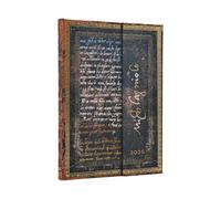 2026 Michelangelo, Handwriting (Embellished Manuscripts Collection) Midi 12-month Vertical Hardcover Flexi Dayplanner 2026 (Wrap Closure)