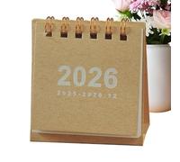 2026 Mini calendario de escritorio, planificador de calendario de escritorio, bloc de notas de horario anual, papel de escritura, diseño elegante y elegante, 6.5x7x3cm, para planificar el tiempo