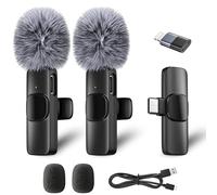 2026 Mini Mic Pro - Micrófono inalámbrico para iPhone, iPad y Android (Paquete de 2) - Micrófono de Solapa con USB-C para grabación de Video, entrevistas, podcasts, Vlogs, ASMR, TikTok y Youtube