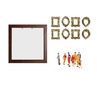 2026 Mini Museo DIY: recuerdos para momentos especiales, manualidades terapéuticas con figuras doradas (café, 25 x 25 cm)