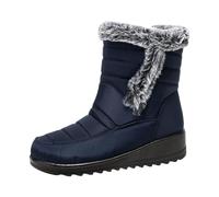 2026 moda pareja hombres mujeres invierno impermeable cuñas cremallera mantener caliente botas de nieve cómodas botas medias zapatos, azul, 43 EU