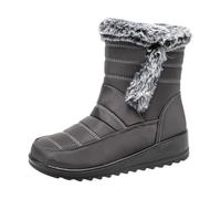 2026 moda pareja hombres mujeres invierno impermeable cuñas cremallera mantener caliente botas de nieve cómodas botas medias zapatos, gris, 38 EU