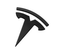 2026 Model 3 - Cubierta frontal con logotipo para Tesla Model 3 2026 2025 2024 2023 2022 2021 2020 2019 2018 2017 ABS calcomanía frontal con logotipo negro mate