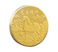 2026 Moneda Conmemorativa del Año del Caballo - Decoraciones Doradas de Éxito Tradicional - Decoraciones de Caballo Año Nuevo Chino | para Coche Bolso Hogar Escuela Oficina Café Librería