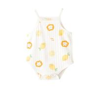 2026 Mono sin Mangas Liso para bebés niñas Body Verano recién Nacidos algodón Transpirable cómodo Jugar Conjunto (Yellow, 0-3 Months)