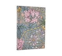 2026 Morris Pink Honeysuckle (William Morris) Midi 18-month Horizontal Softcover Flexi Dayplanner 2025-2026 (Elastic Band Closure): Kalendarz 18-miesięczny