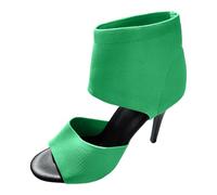 2026 Mother of The Bride - Zapatos casuales de corte alto para mujer, color sólido, tacones, bloque de talón, entrevista, charol, para mujer, para viajes intermedios, inteligentes, Green, 37.5 EU